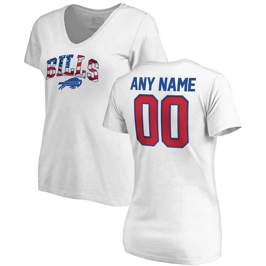 Women Customized Buffalo Bills NFL Pro Line by Fanatics Branded Any Name & Number Banner Wave V Neck T-Shirt White,We sell and wholesale Women Customized Buffalo Bills NFL Pro Line by Fanatics Branded Any Name & Number Banner Wave V Neck T-Shirt White on line form chian!